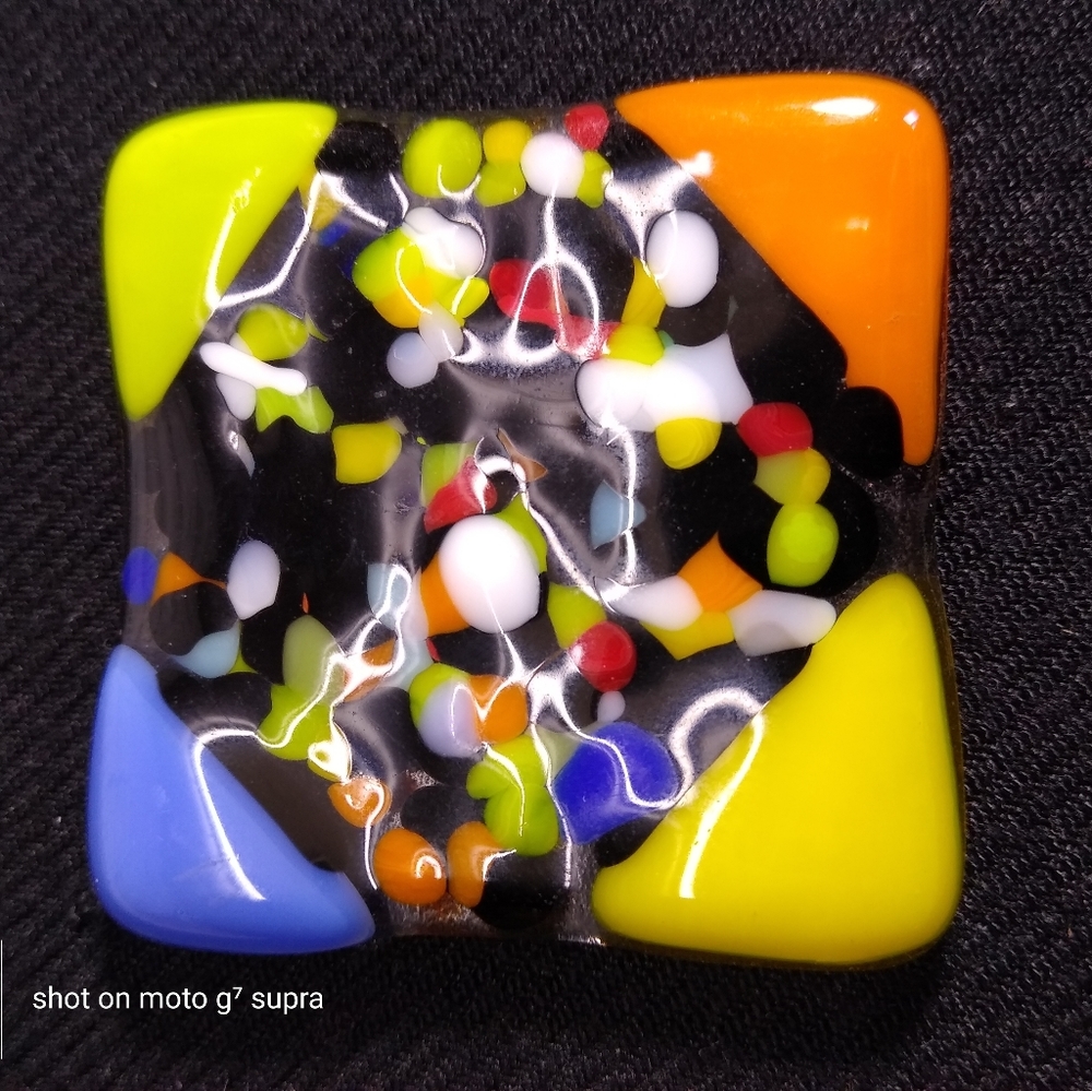 Square Fused Glass Art Magnet